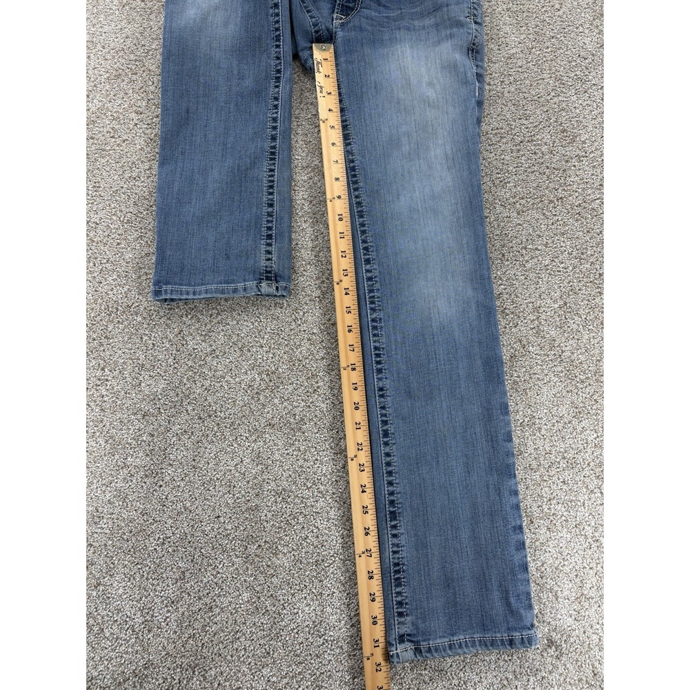 Ariat REAL Straight Leg Jeans Womens 27R Rainstorm Blue Stackable Faded Stretch - Picture 10 of 10